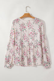 Floral U-neck blouse styled for daily and work looks