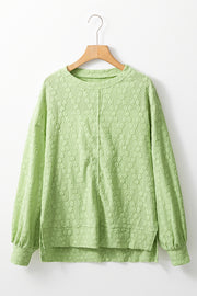 Long sleeve crew neck blouse styled for daily and work wear