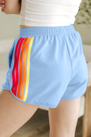 Casual color block striped shorts for everyday wear