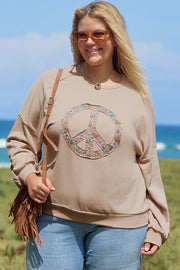 Washed terry plus size sweatshirt featuring effortless lived-in casual style