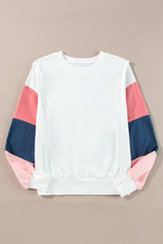 White French Terry Top with medium-stretch fabric and color block panels