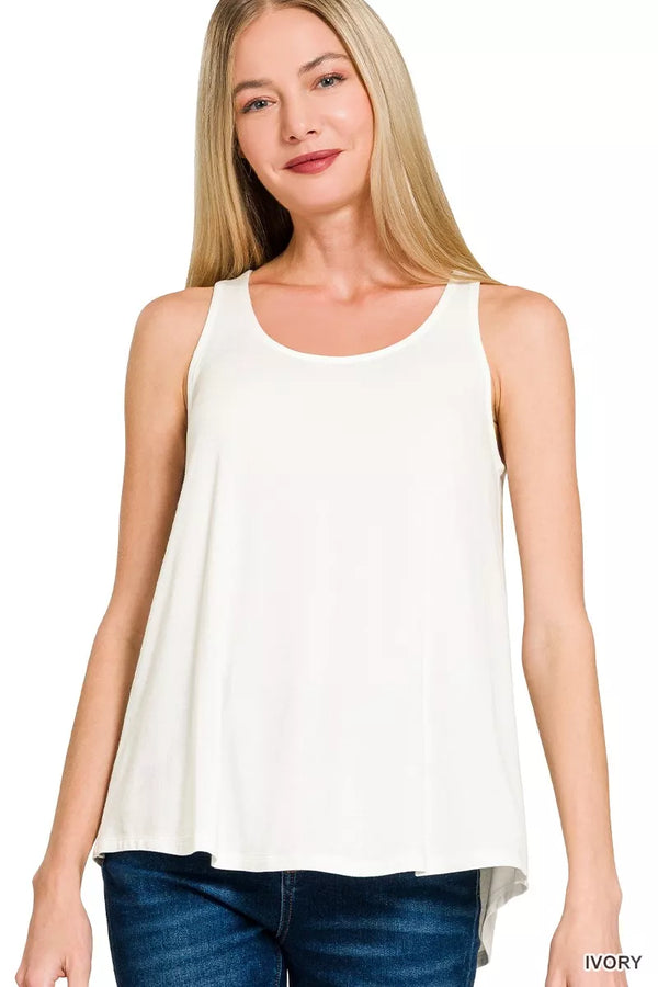 Flowy Hem Rayon Sleeveless Tank