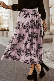 High waist maxi skirt with flowy lightweight drape and defined waistline