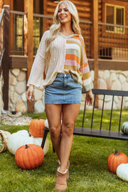 V-neck hooded sweater with high stretch knit