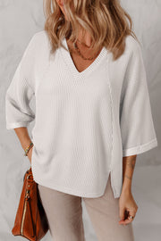 White corded top with flattering shift silhouette