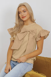 Parchment feminine blouse in soft polyester cotton blend fabric