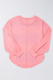 Colorblock striped top in a relaxed loose shift fit