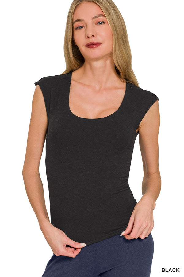 Zenana Double-Layered Square Neck Cami Tank Top