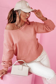 Round neck long sleeve sweatshirt in soft medium-stretch fabric