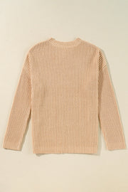 Drop shoulder sweater with slouchy shift silhouette