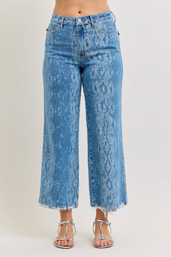 Judy Blue High Rise Ankle Wide Leg Jeans