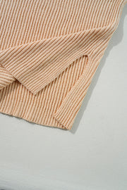 Relaxed cable knit sweater size chart in inches and centimeters