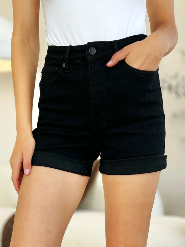 Judy Blue Tummy Control Cuffed Denim Shorts