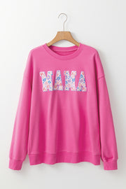 Floral MAMA Embroidered Sweatshirt with casual everyday styling