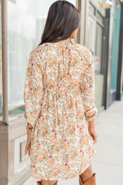 Boho floral mini dress featuring a flattering V-neckline