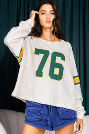 Casual white long sleeve top in soft stretch blend