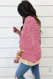 Casual stripe colorblock sweatshirt in relaxed oversized cut