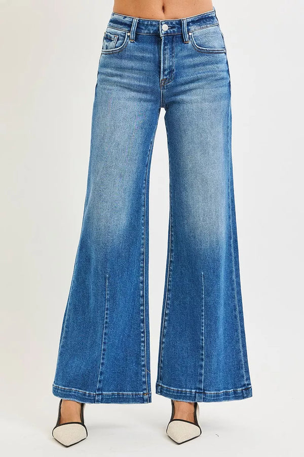Baggy Jeans Wide Leg Flared Mid Rise Denim (Plus Size 0–3XL)