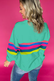 White striped long sleeve tee styled for weekend and everyday outings