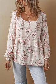 Loose-fit floral blouse in tunic length for all-day comfort