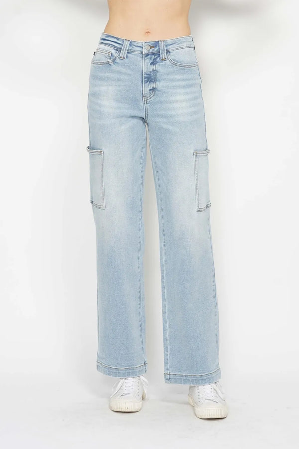 Judy Blue High Waist Straight Cargo Jeans