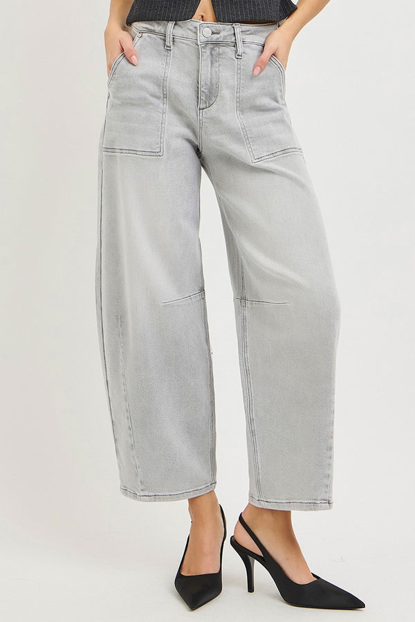 RISEN Baggy Barrel Jeans — Slouchy Cropped Denim