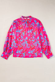 Purple abstract print blouse in soft polyester relaxed fit