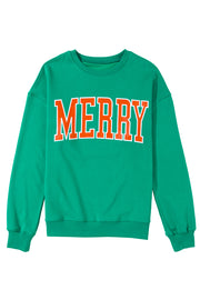 Long sleeve MERRY crew neck sweatshirt in a soft cotton-polyester blend
