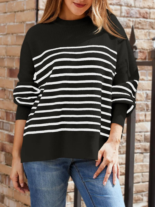 Vintage-Style Bat Sleeve Knit Sweater