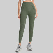 Seamless ribbed knit leggings for chafe-free comfort