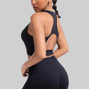 Strappy sports bra with open strappy back detail
