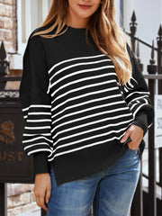 Thick ribbed knit sweater with relaxed fit for autumn layering