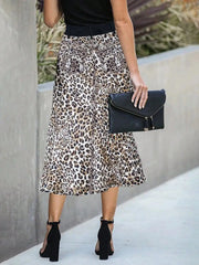 Leopard Print Bodycon Skirt showing knee-length bud-style silhouette