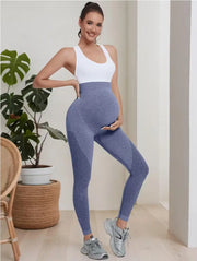 Solid color maternity leggings easy to pair with tunics