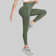 High-waisted yoga leggings in breathable Spandex-Nylon blend
