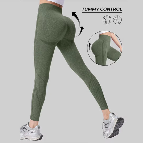 High Waisted Leggings — Seamless Shaping Sports Leggings for Yoga & Running