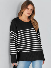 Ruched crew neck sweater in breathable anti-pilling polyester knit