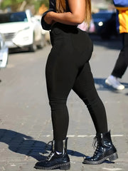Black stretch skinny jeans from Maanga with zipper fly and high-rise waist