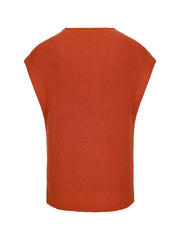 Smooth 12-gauge computer knit sleeveless vest for women