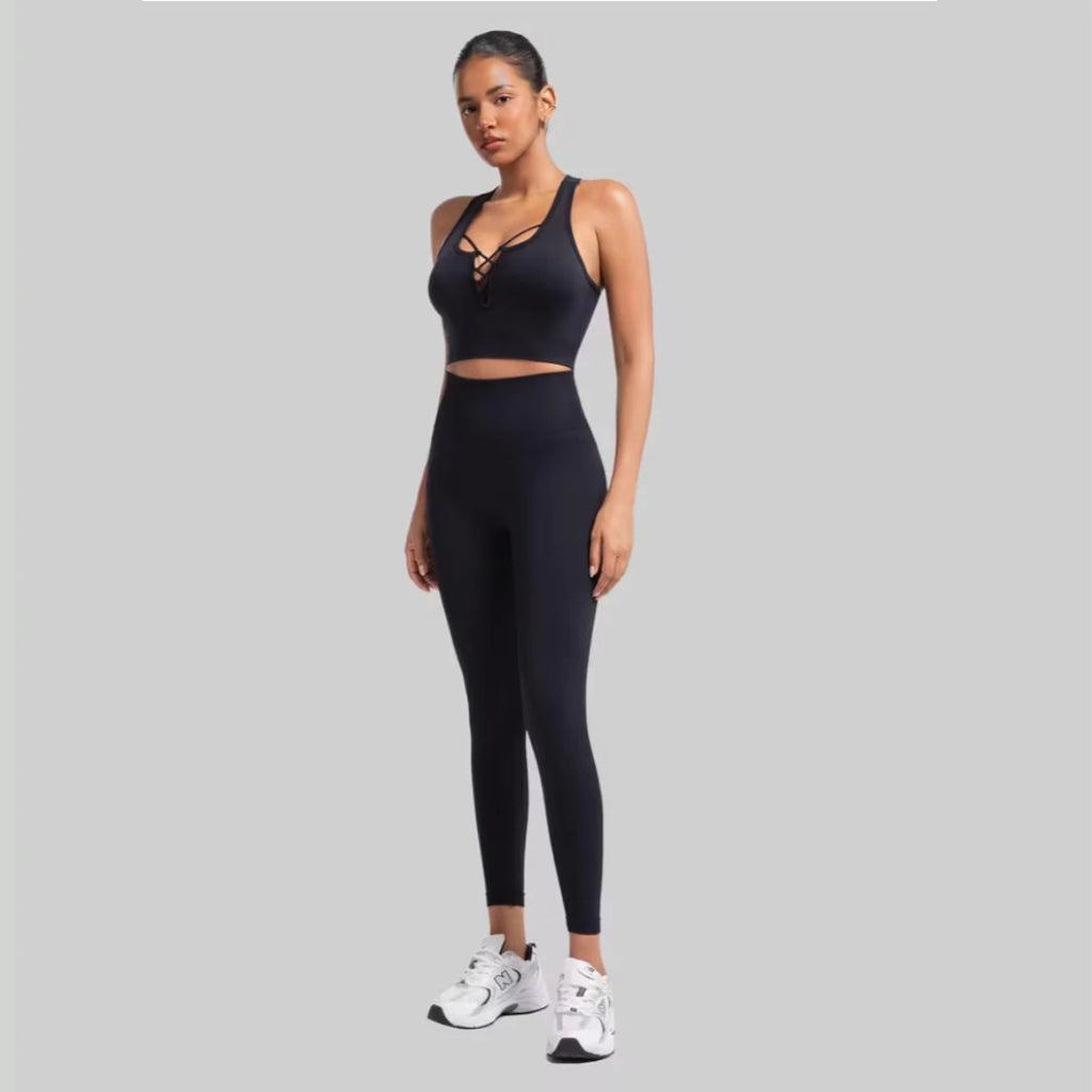 Women's Backless Strappy Sports Bra Anti-exposure  Shockproof Yoga Bra Soft Breathable Fitness  Running Pilates Bra