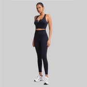 Backless sports bra with built-in non-removable padding