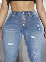Plus Size Denim Jeans in soft polyester cotton blend with stretch