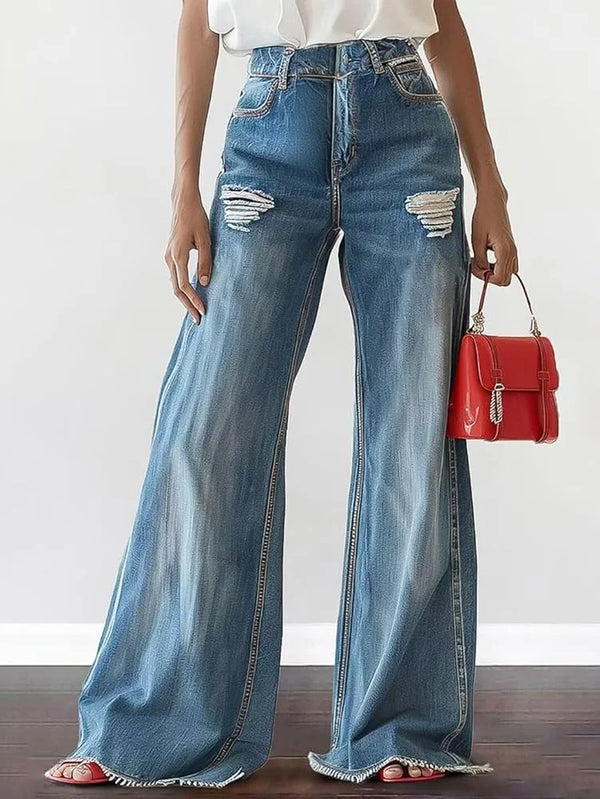Dark Wash Micro-Flare Denim Jeans