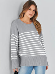 Maanga ruched crew neck fleece pullover sweater in gray white