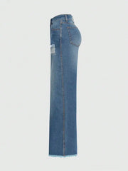 Dark denim micro-flare jeans with soft comfortable stretch
