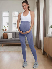 High waist maternity leggings with soft elastic waist