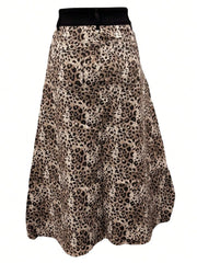 Leopard Bodycon Skirt in soft stretchy cotton-elastane blend