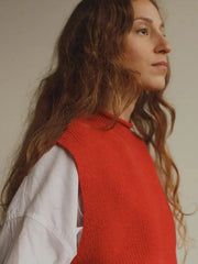 Sleeveless knit tank top with subtle embossed embroidery