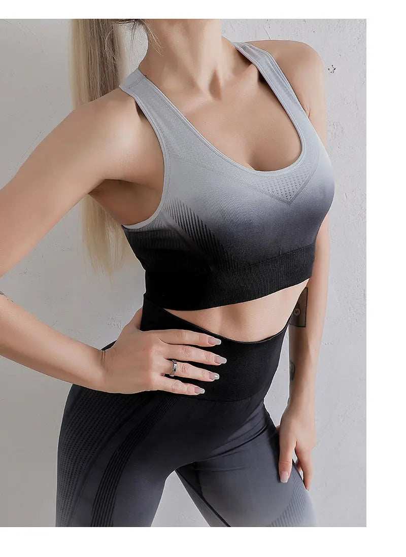 Women's Seamless Tie-Dye Yoga Bra High Elastic Breathable Quick-Dry Sports Bra for Fitness Running