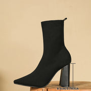 Pointed toe boots with polyester upper and microfiber lining